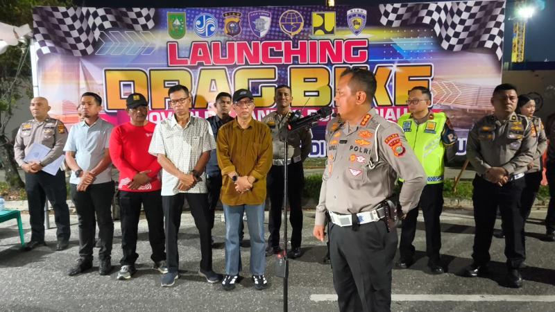 Stop Balap Liar, Dirlantas Polda Riau Resmikan Lintasan Drag Bike 200 Meter